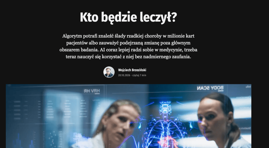 Artykuł „Kto będzie leczył?” w Tygodniku Powszechnym, autor Wojciech Brzeziński